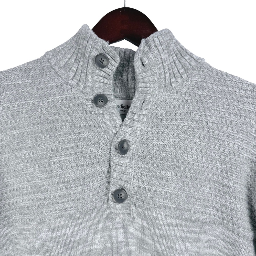 Goodfellow & Co Button Sweater Mens L Gray Textured Knit Grandpa Core Minimalist - Picture 1 of 8